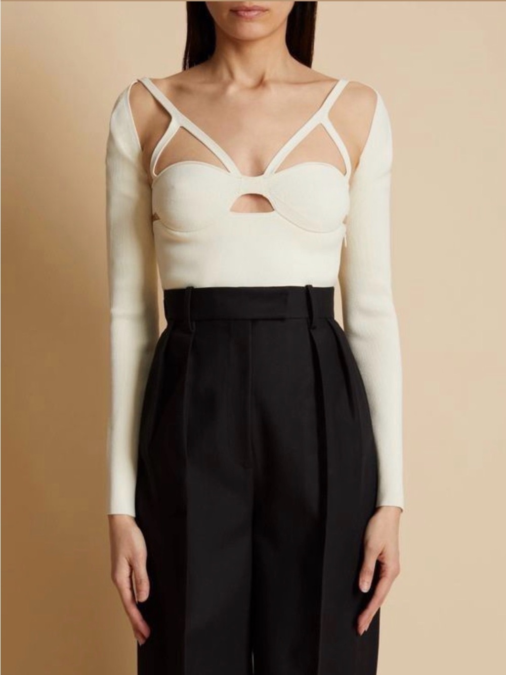 KHAITE Rosa Cut-Out Knitted Top